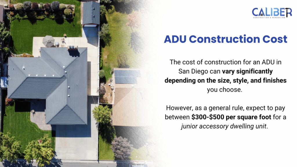 The Rise of ADUs in San Diego: Insights on Costs, Permits, and Neighborhood Impacts 5 ADU construction cost